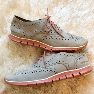 Cole Haan Gray and Pink Oxfords